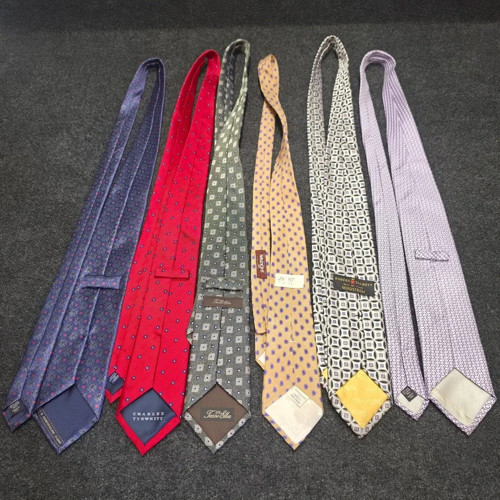 Designer Silk Tie Lot 6pc Ermenegildo Zegna Charles Tyrwhitt Robert Talbott